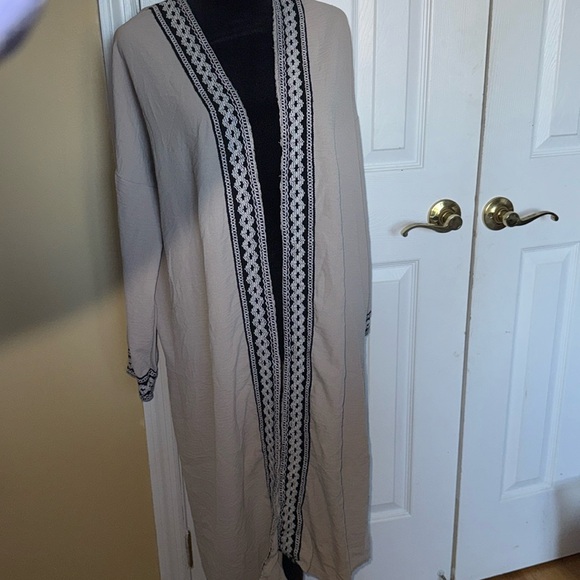 WOMENS Beige Linen Blended Maxi Kimono SIZE EU(38) FOR SALE - Picture 1 of 7